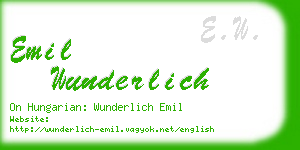 emil wunderlich business card